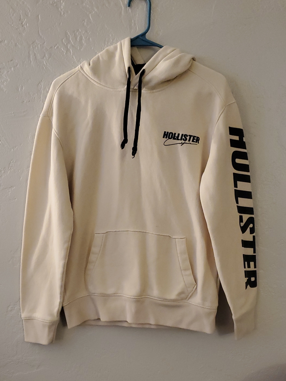 Hollister California Cream Hooded Logo Sweatshirt Hoodie Size XS